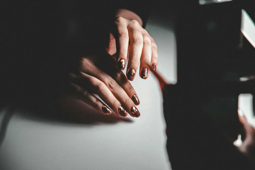 Deep brown manicure